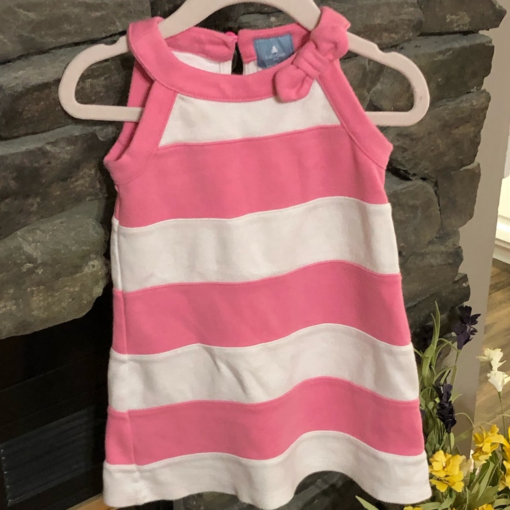 Pink and white stripe dress form baby gap